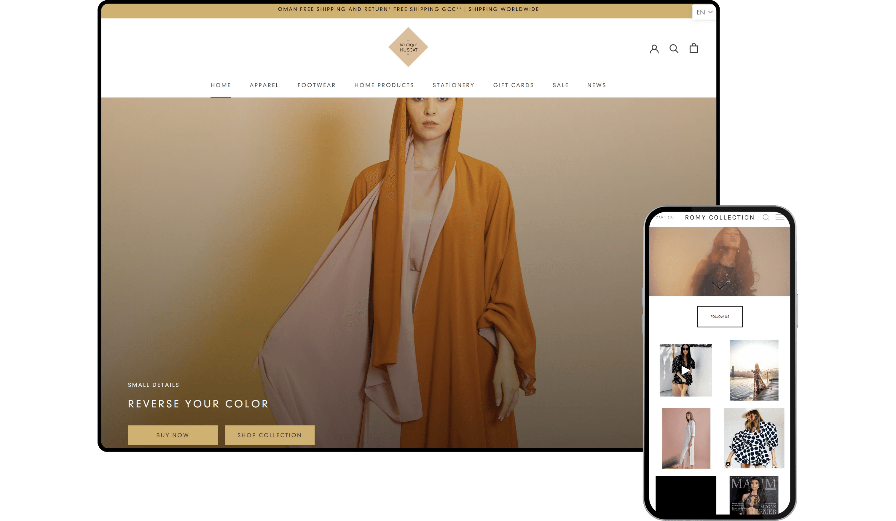 Boutique Muscat - Shopify Store by Experts in Shopify Dubai