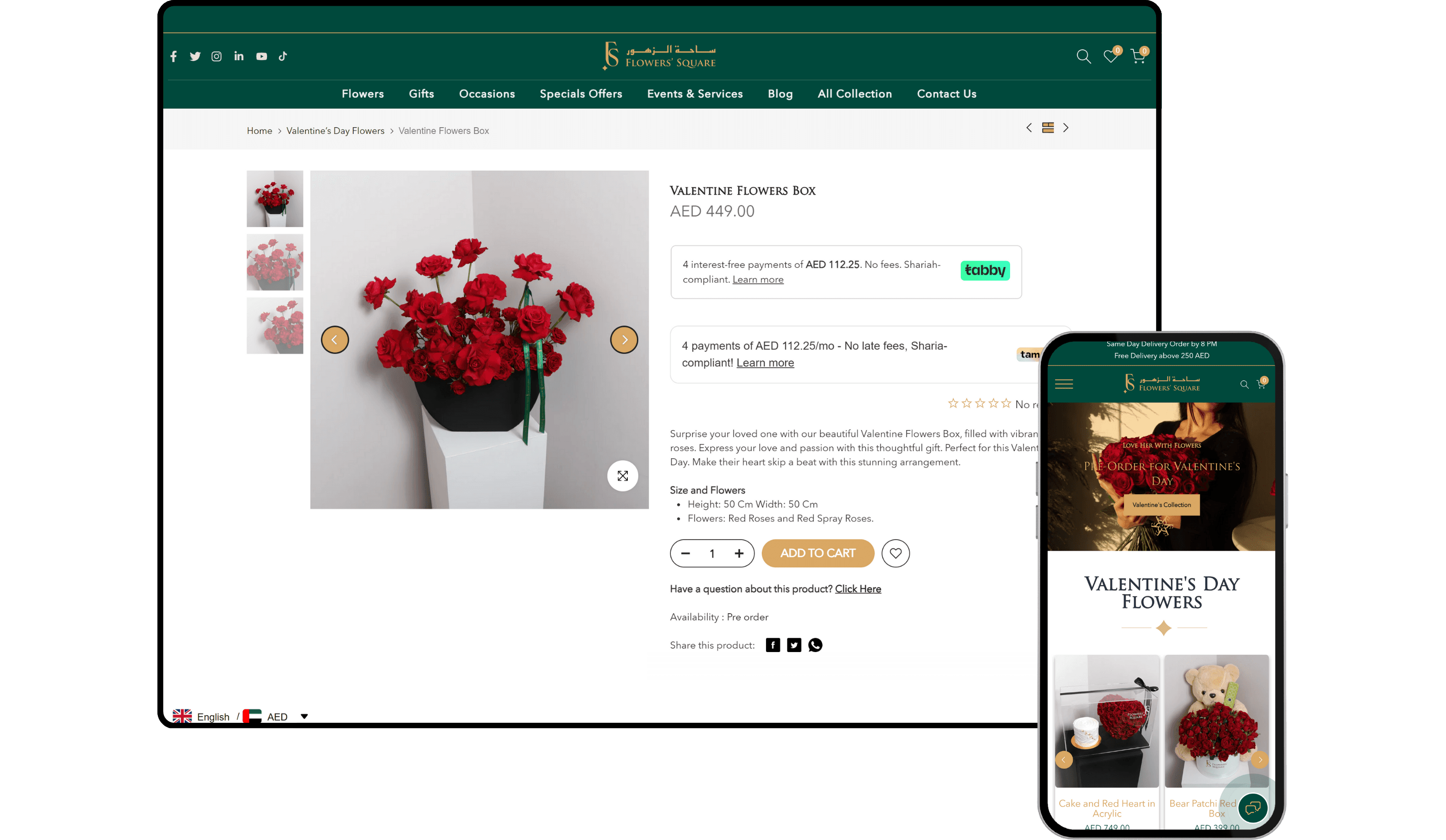 Flower Square - Shopify Store by Experts in Shopify Dubai