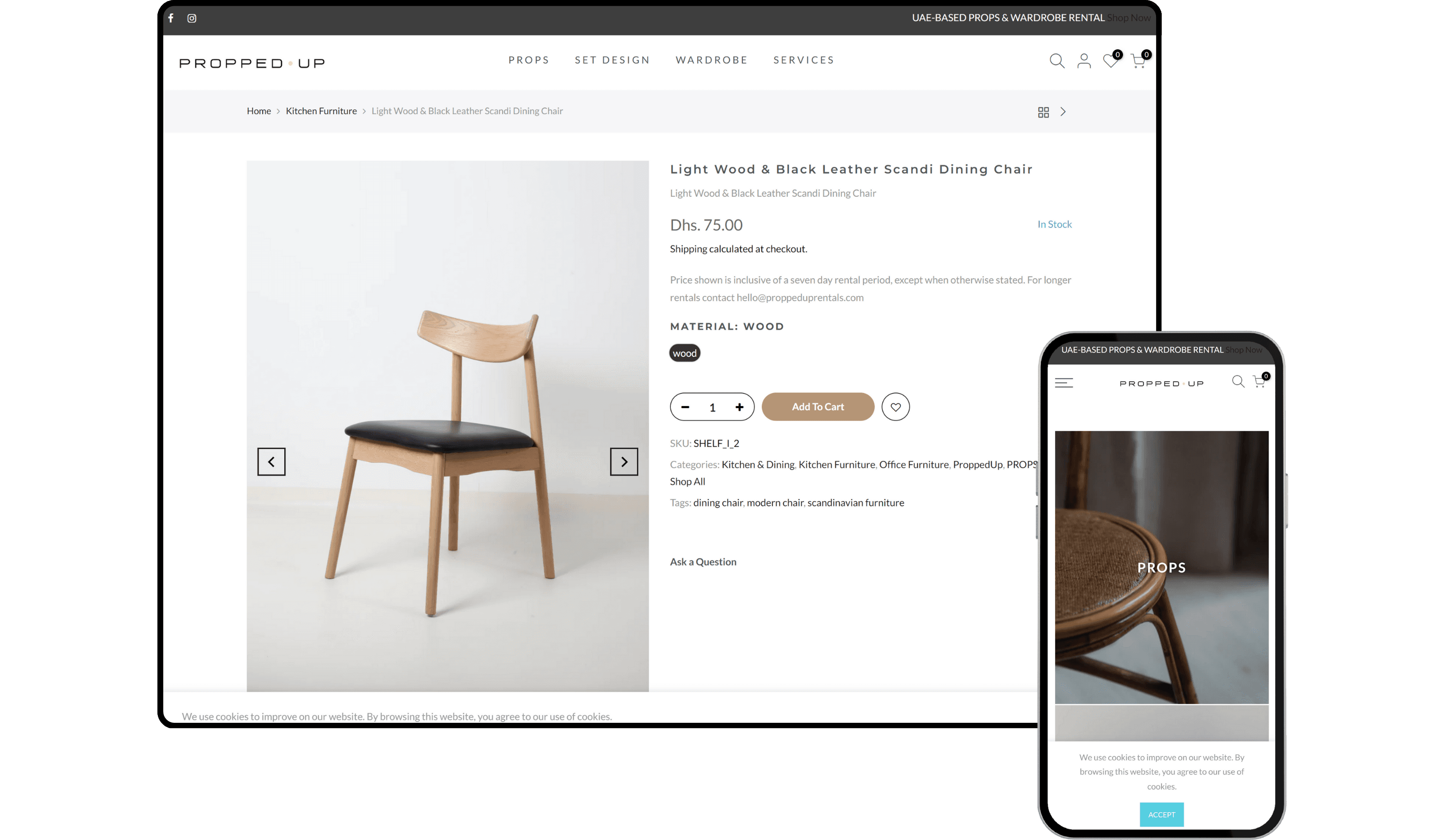 Propped Up Rentals - Shopify Store by Experts in Shopify Dubai