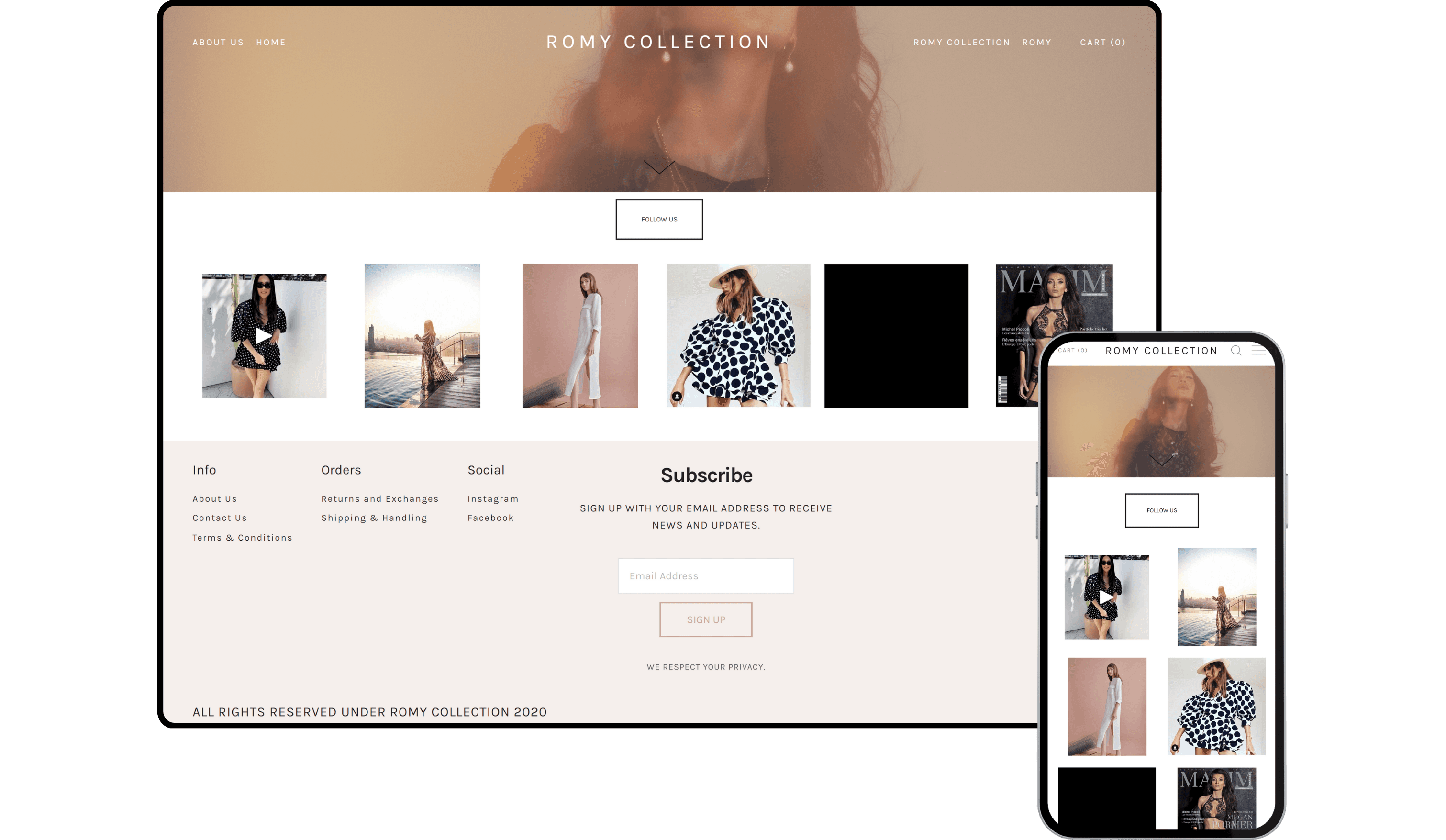 Romy Collection - Shopify Store by Experts in Shopify Dubai
